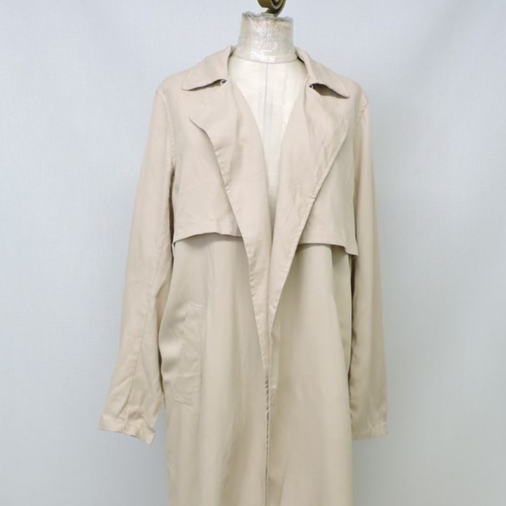 Women's Forever 21 Open Front Trench Coat Sz Large NWT      